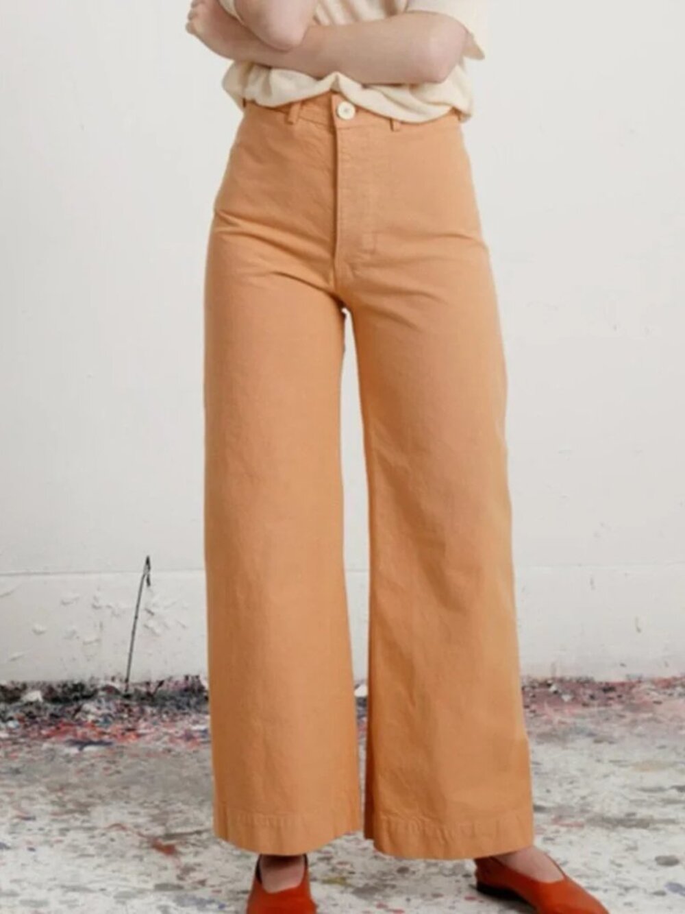 Jesse Kamm Sailor Wide Leg Peach Pants